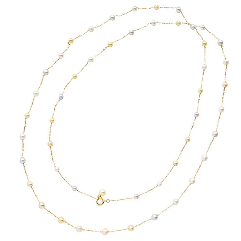 パール K14ネックレス(アコヤ真珠/ベビーパール/3.0mm~4.0mm/ステーション/6月誕生石)《WNKQ3137》