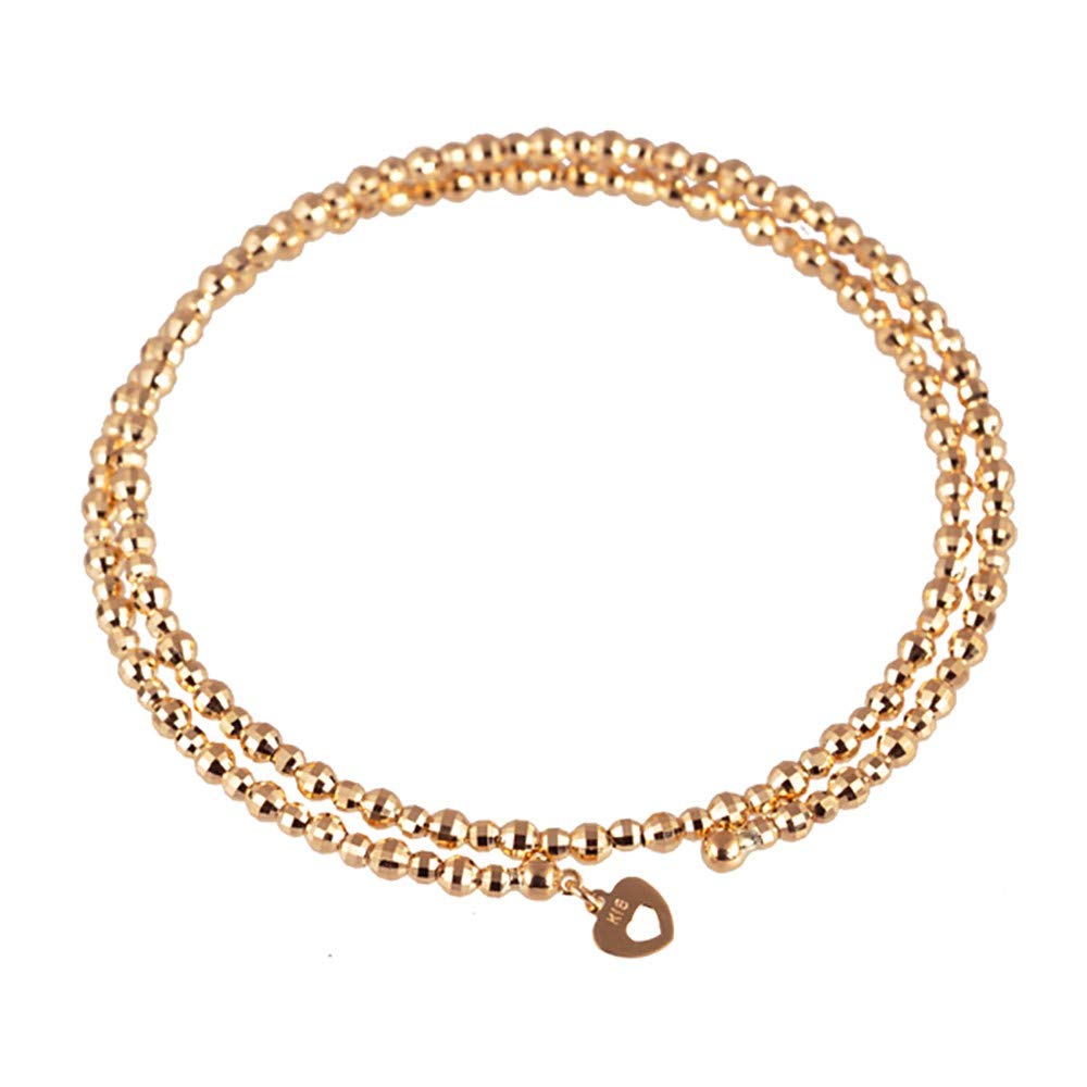 K18ブレスレット(カットボール/フリーサイズ/形状記憶)《WBCY3774》