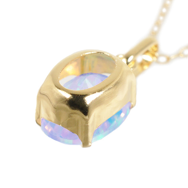 ウォーターオパール K18ネックレス(クレサンベール/オーバル/10月誕生石)《BPDW7603》