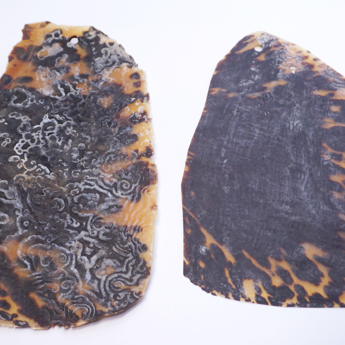 べっ甲 シルクコードネックレス(十字架と花/ロング/90cm)《M0080034》