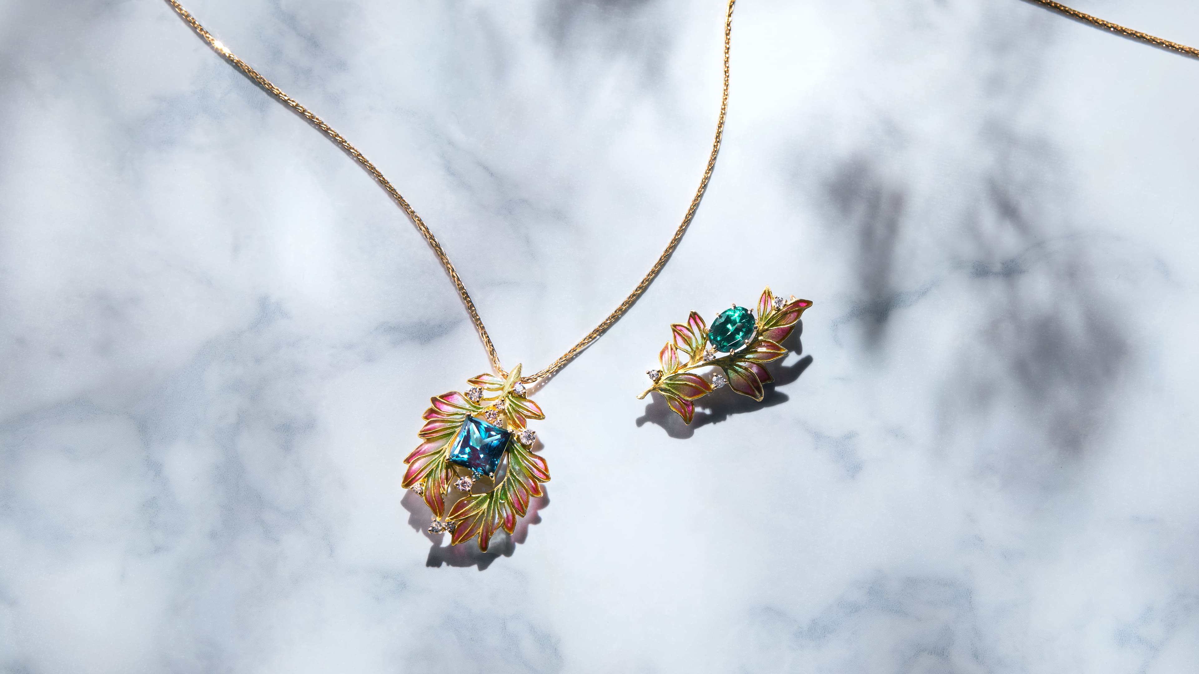 アレキサンドライト/ダイヤモンド K18ネックレス(クレサンベール/50周年記念商品/In The Garden/6月誕生石)《CPDA0003》