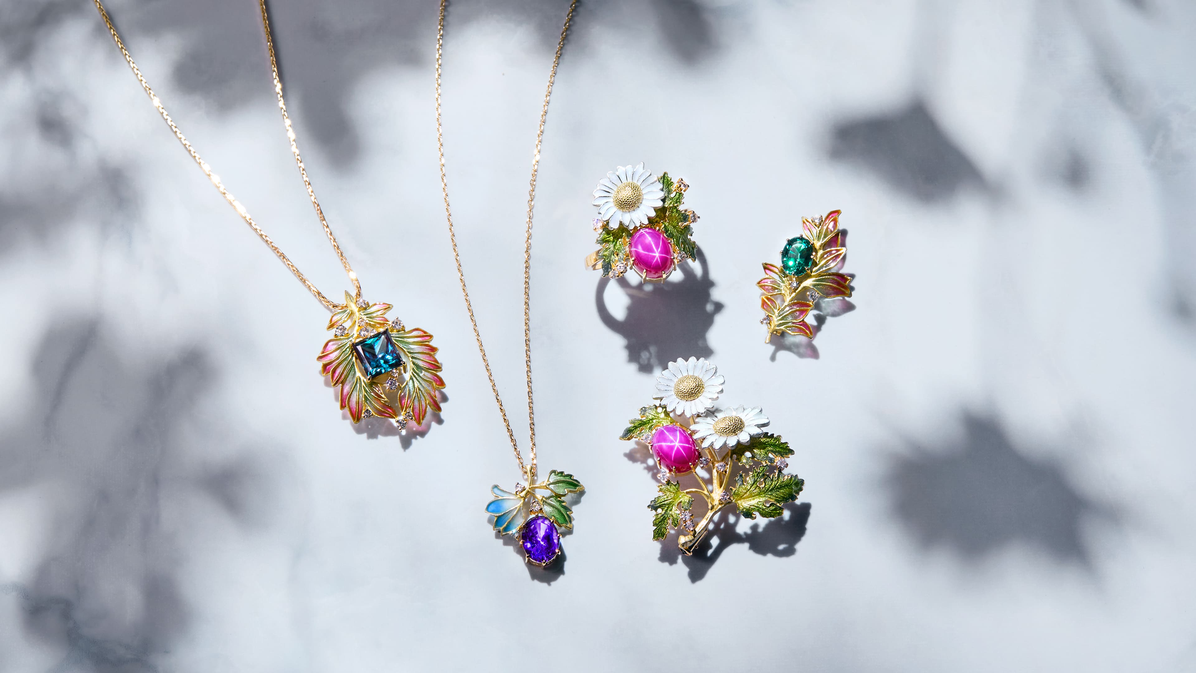 バイオレットサファイア/ダイヤモンド K18ネックレス(クレサンベール/50周年記念商品/In The Garden/9月誕生石)《CPDS0004》