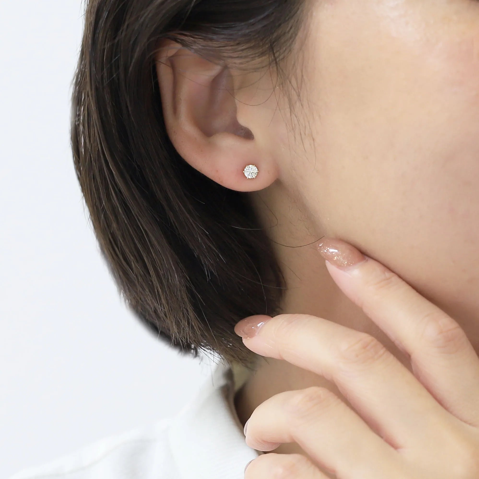 ダイヤモンド K18ピアス(計0.4カラット/スタッド/4月誕生石)《BEPD3124W》