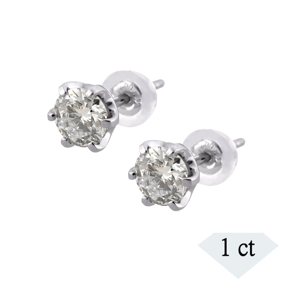 ダイヤモンド プラチナピアス(計1.0カラット/スタッド/4月誕生石)《BEPD3129W》