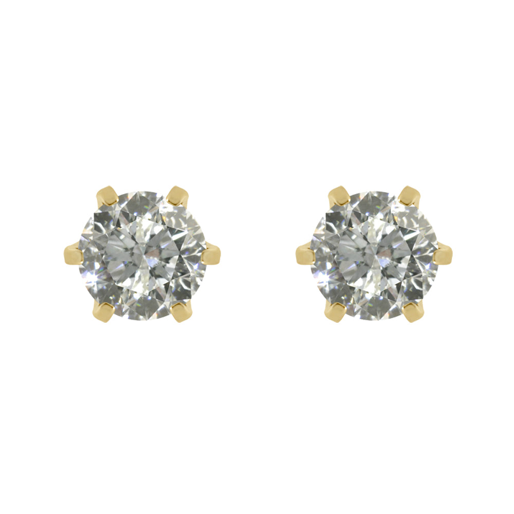 ダイヤモンド K18ピアス(計1.0カラット/スタッド/4月誕生石)《BEPD3130W》