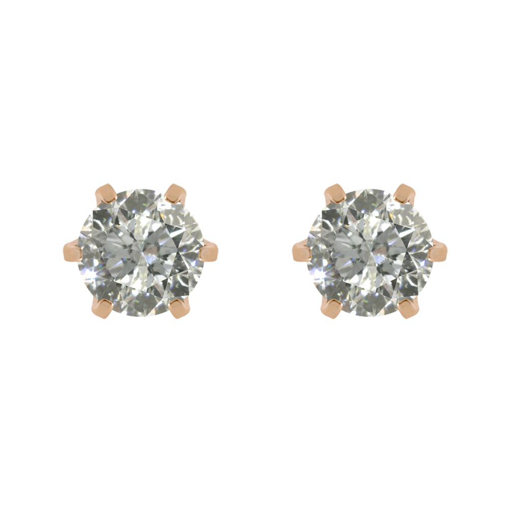 【1点限定】ダイヤモンド K18ピアス (計1.030カラット/K/SI2/VG/PG/中央宝石研究所)《GEPD0042》