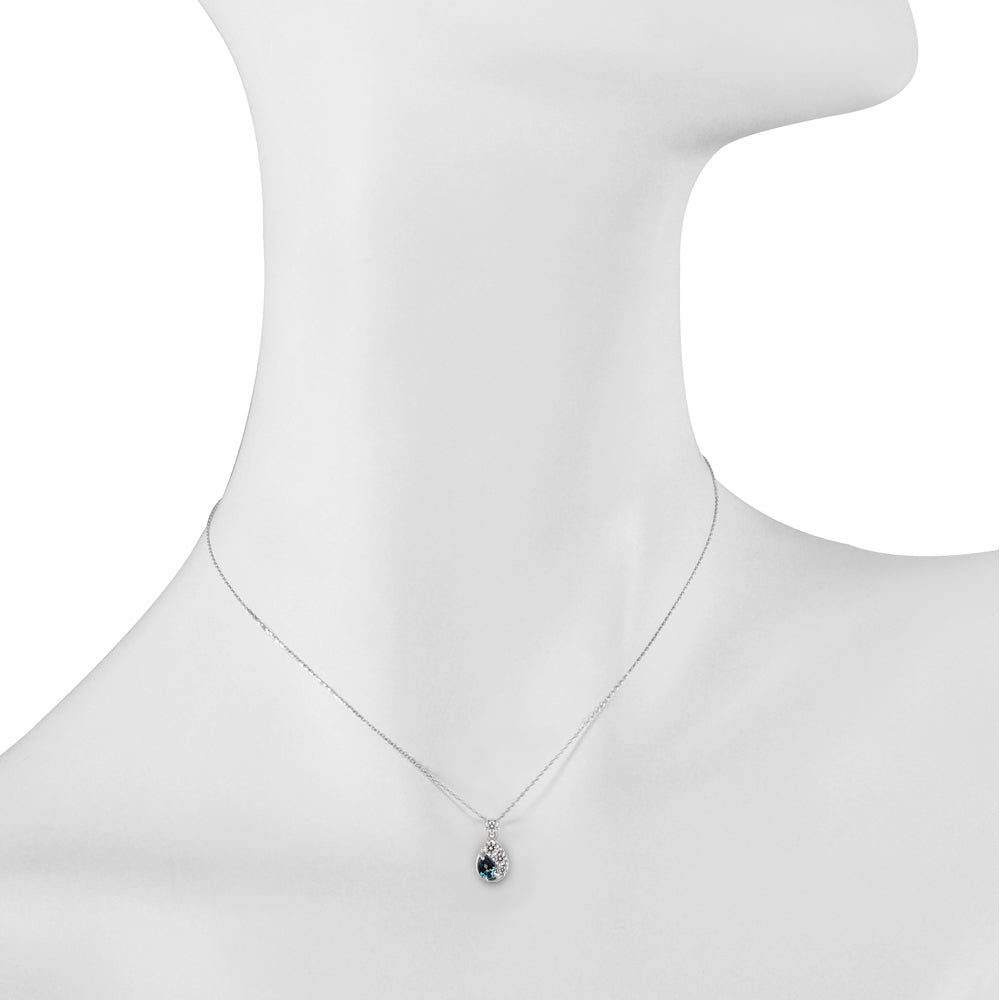 アレキサンドライト/ダイヤモンド K18ネックレス(クレサンベール/ペアシェイプ/6月誕生石)《BPDA7640》