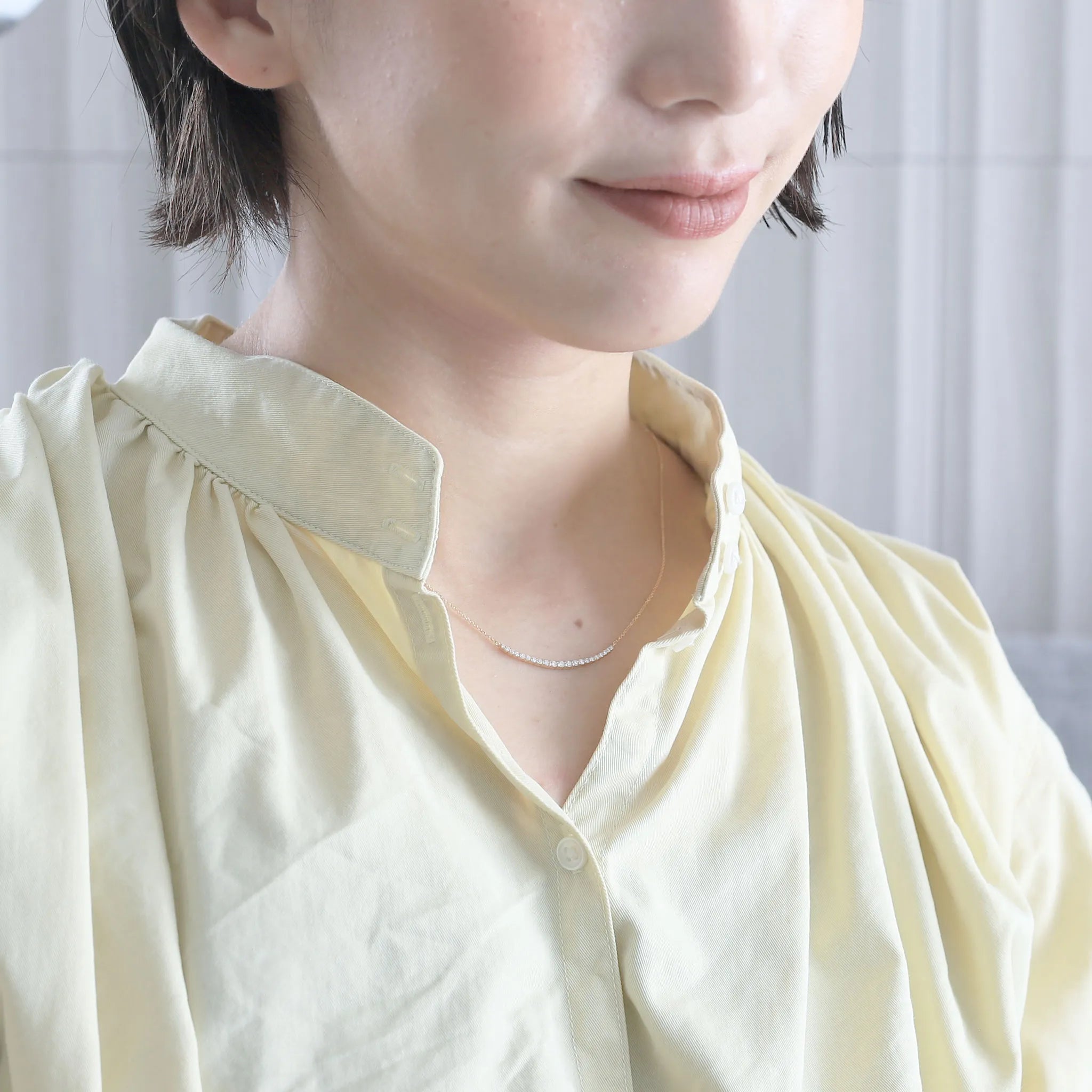 ダイヤモンド K18ネックレス(計0.3カラット/デコルテ/4月誕生石)《BPDD3035》