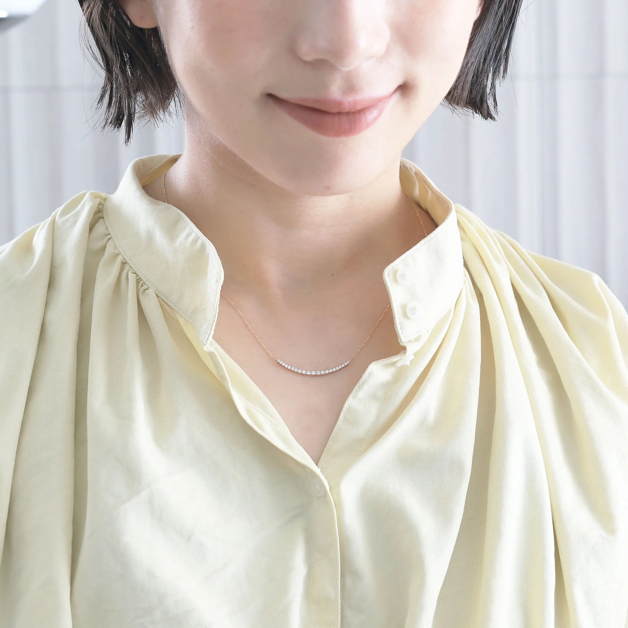 ダイヤモンド K18ネックレス(計0.3カラット/デコルテ/4月誕生石)《BPDD3036》