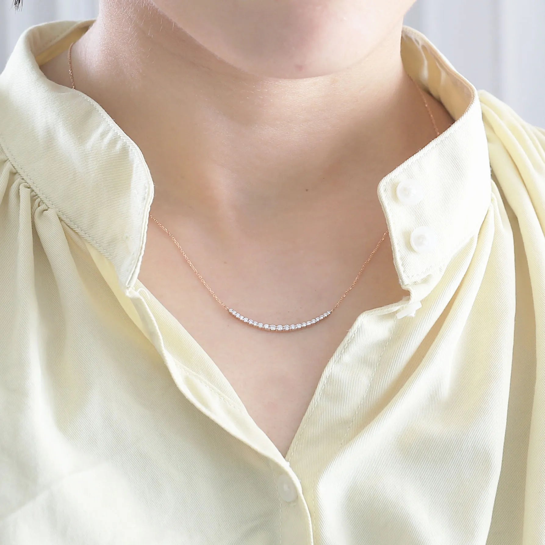 ダイヤモンド K18ネックレス(計0.3カラット/デコルテ/4月誕生石)《BPDD3036》