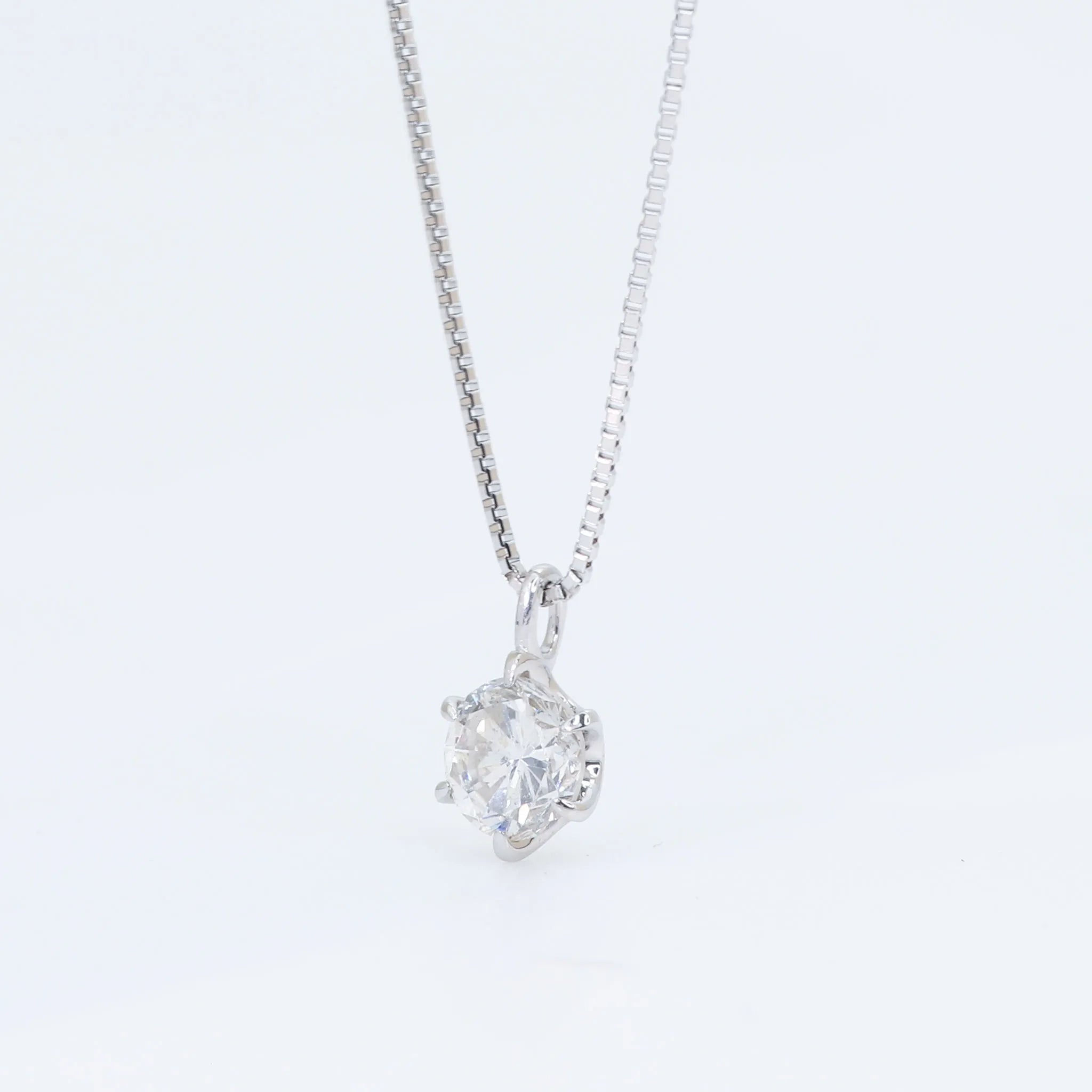 ダイヤモンド プラチナネックレス(0.3カラット/6本爪/大特価/一粒/4月誕生石)《BPDD9857》