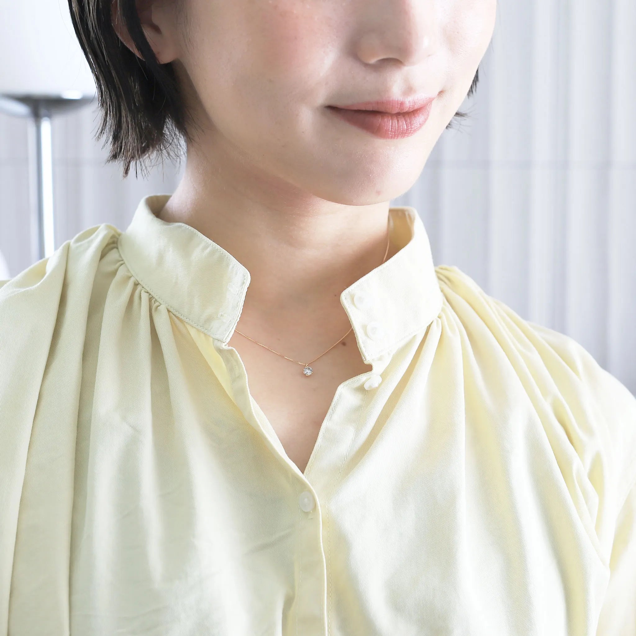 ダイヤモンド K18ネックレス(0.3カラット/6本爪/大特価/一粒/4月誕生石)《BPDD9858W》