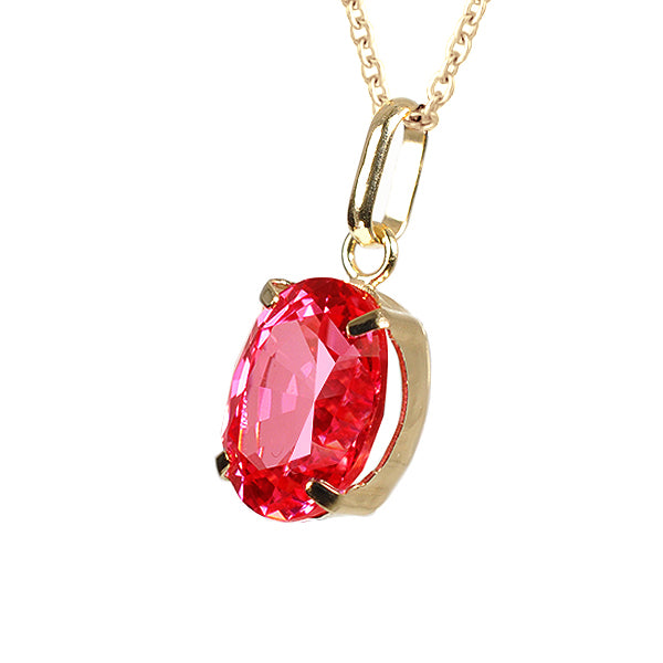 パパラチアサファイア K18ネックレス(クレサンベール/オーバル/9月誕生石)《BPDP7603》