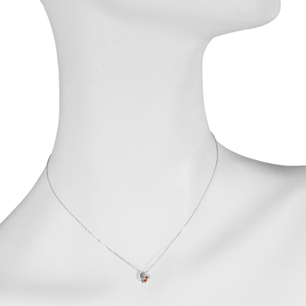 パパラチアサファイア/ダイヤモンド K10ネックレス(クレサンベール/9月誕生石)《BPDP7956》