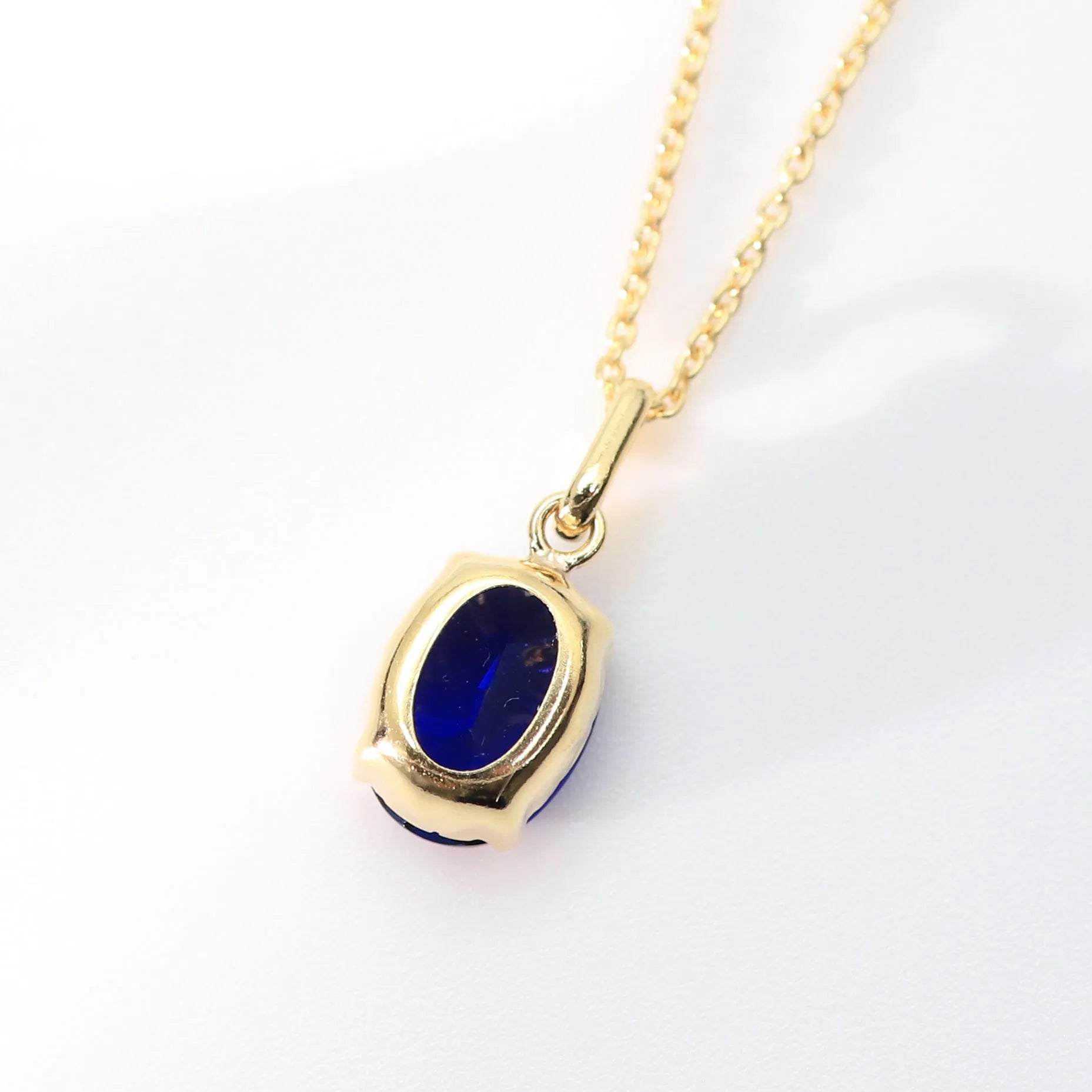 ブルーサファイア K18ネックレス(クレサンベール/オーバル/9月誕生石)《BPDS7603》