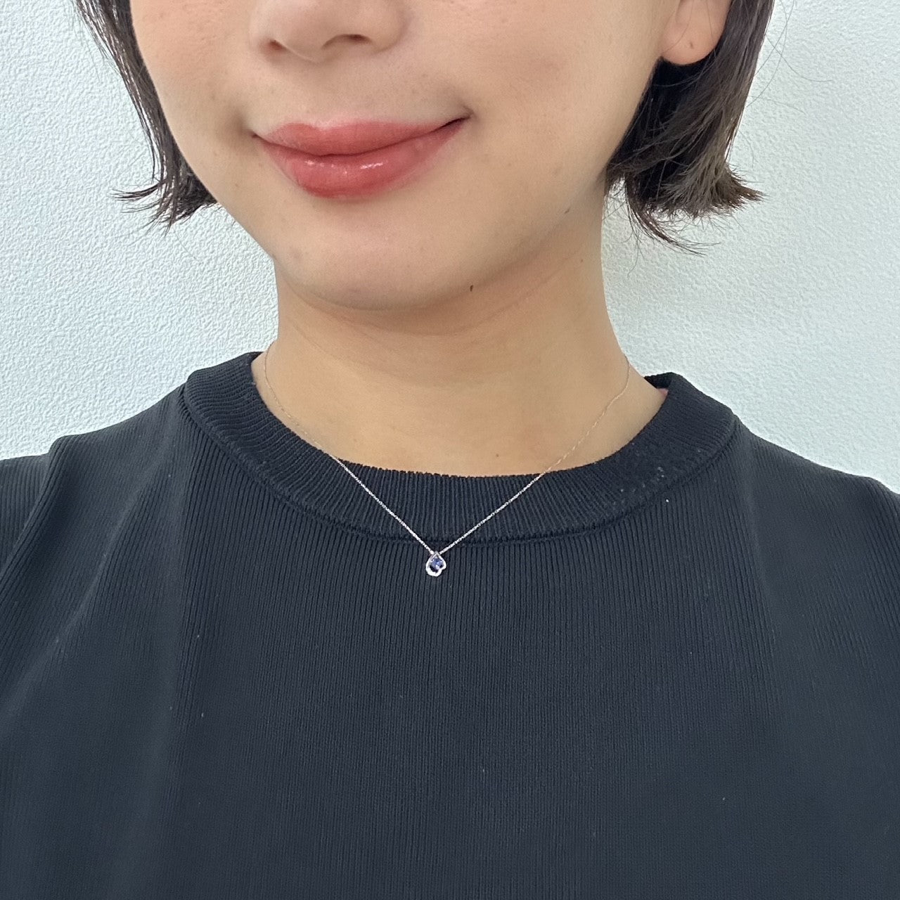 ブルーサファイア/ダイヤモンド K10ネックレス(クレサンベール/9月誕生石)《BPDS7960》