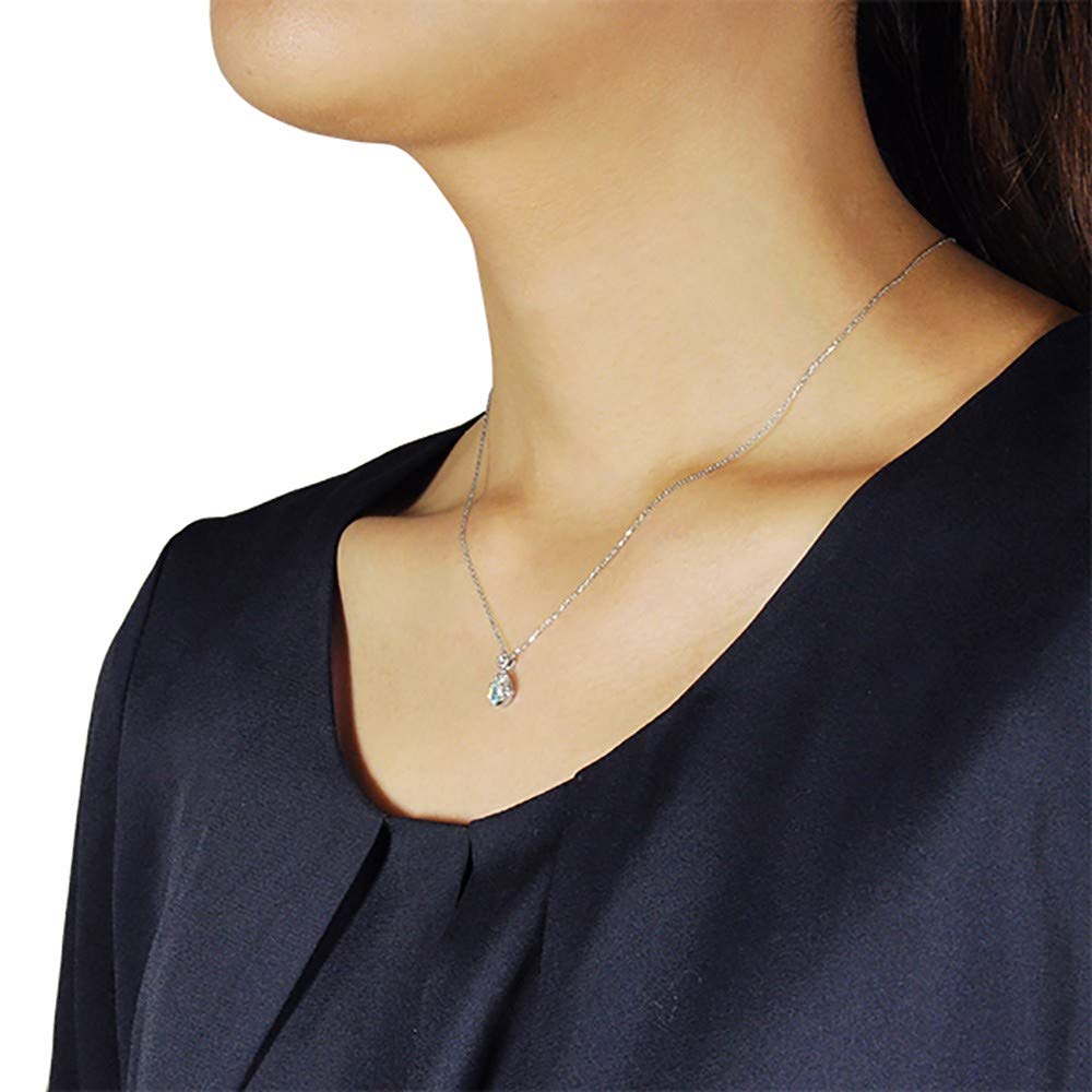 ウォーターオパール/ダイヤモンド K18ネックレス(クレサンベール/ペアシェイプ/10月誕生石)《BPDW7640》