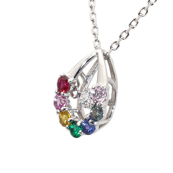 マルチカラー シルバーネックレス(クレサンベール/アミュレット)《BPDX9391》