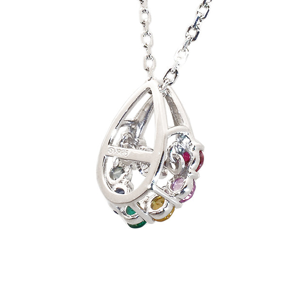 マルチカラー シルバーネックレス(クレサンベール/アミュレット)《BPDX9391》