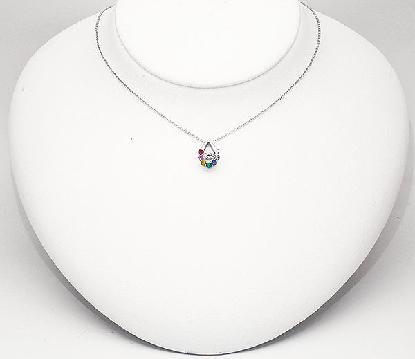 マルチカラー シルバーネックレス(クレサンベール/アミュレット)《BPDX9391》