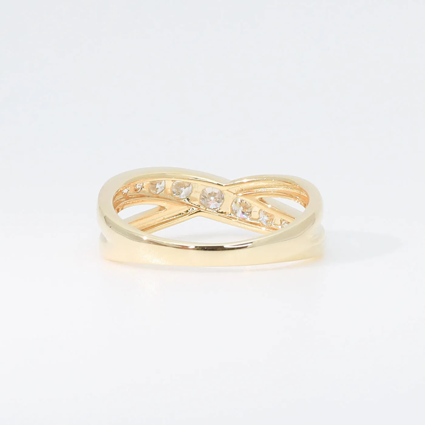 ダイヤモンド K18リング(計0.5カラット/クロスモチーフ/4月誕生石)《BRGD3059W》