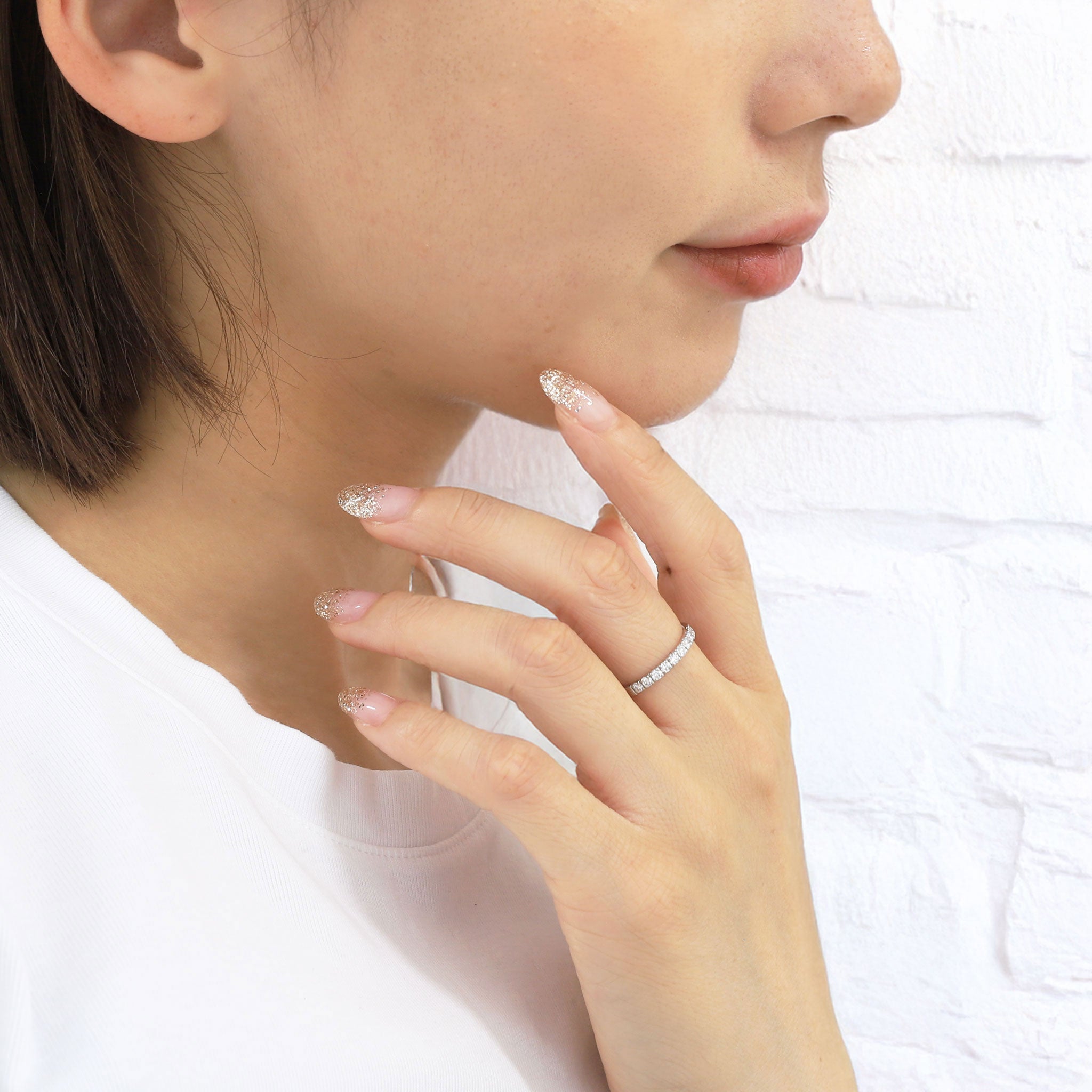 ダイヤモンド プラチナリング(0.3カラット/ハーフエタニティ/4月誕生石)《BRGD4068W》