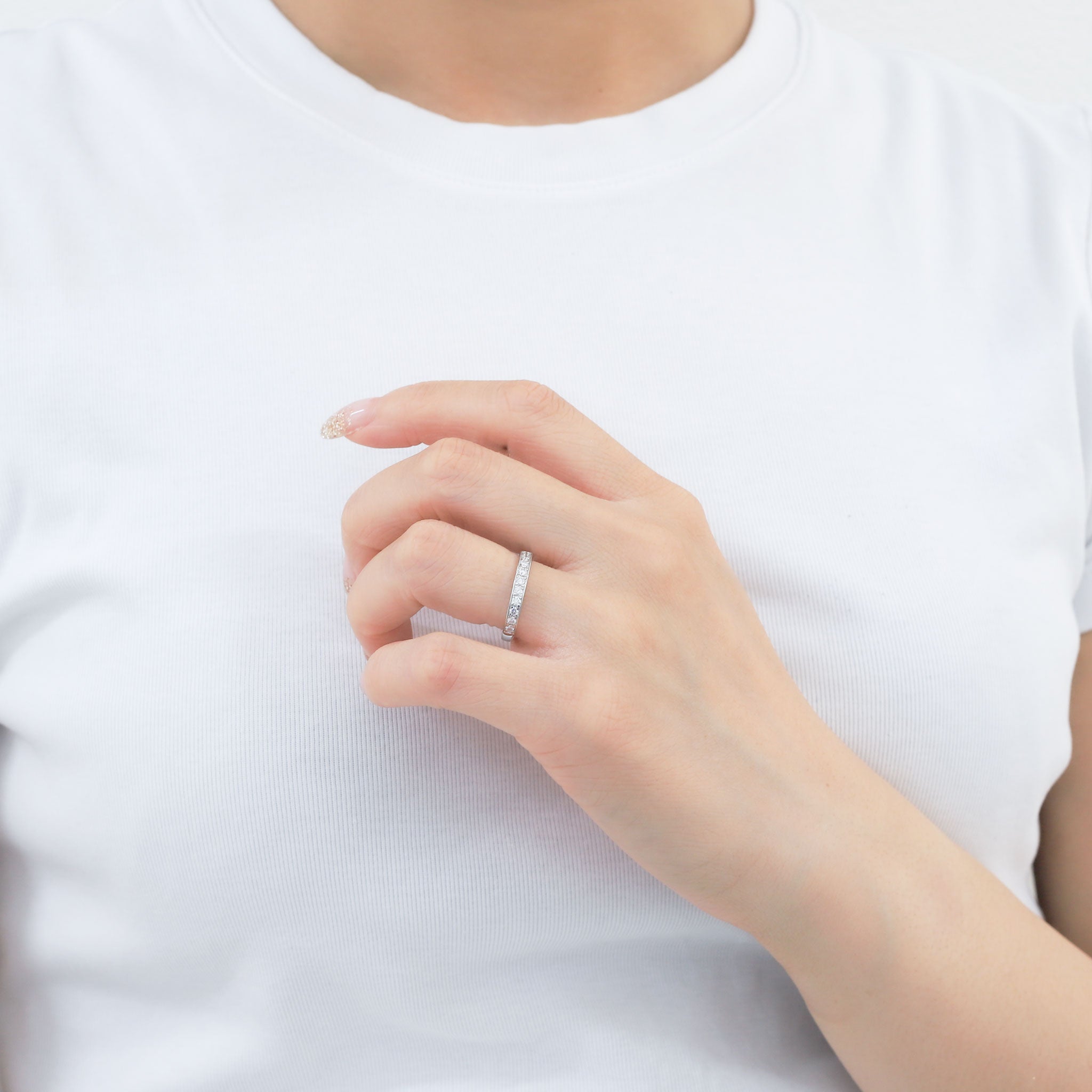 ダイヤモンド プラチナリング(計0.3カラット/ハーフエタニティ/4月誕生石)《BRGD9863W》