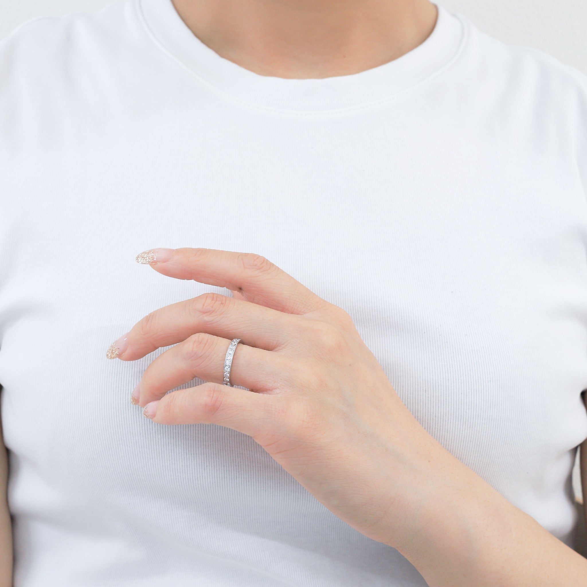 ダイヤモンド プラチナリング(計0.5カラット/ハーフエタニティ/4月誕生石)《BRGD9866W》