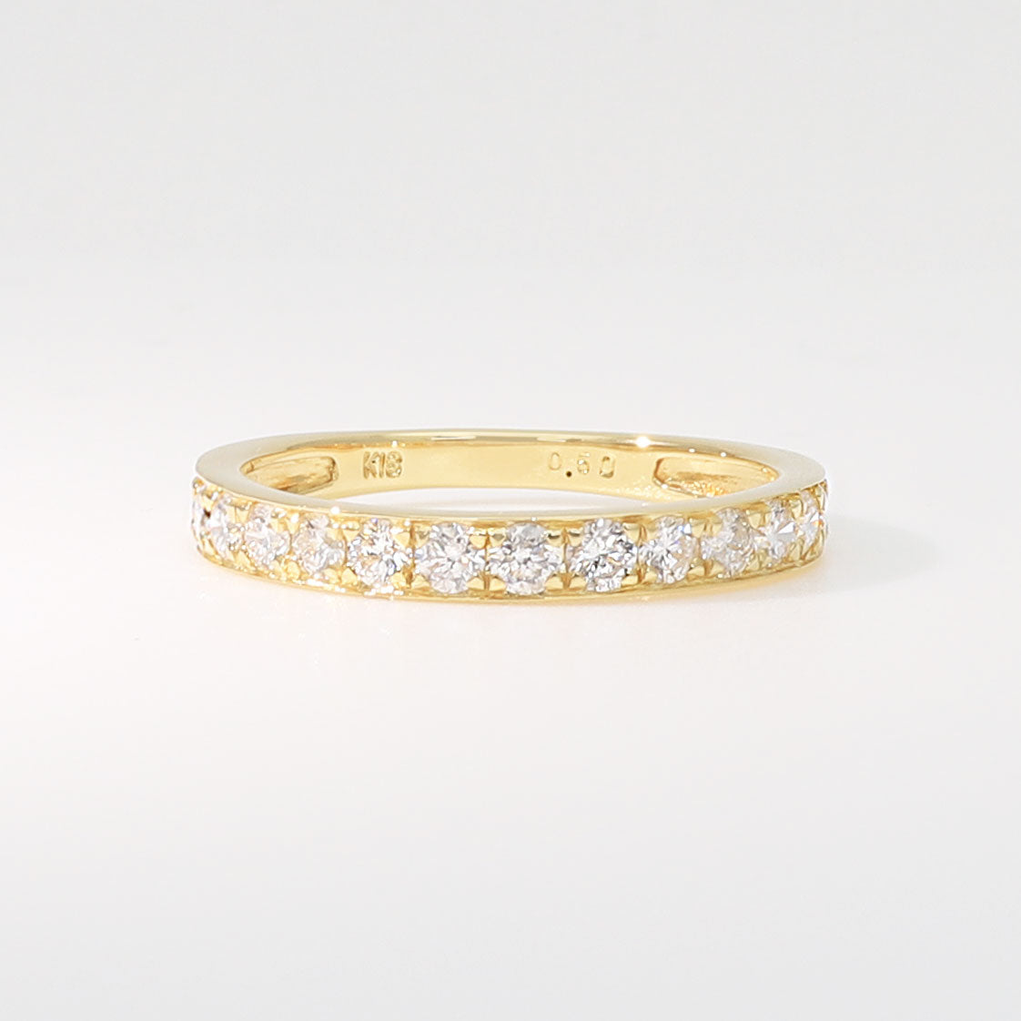 ダイヤモンド K18リング(計0.5カラット/ハーフエタニティ/4月誕生石)《BRGD9867W》