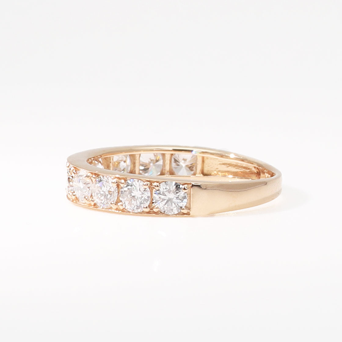 ダイヤモンド K18リング(計1.0カラット/Jカラー/I/Good/ハーフエタニティ/4月誕生石)《BRGD9871W》