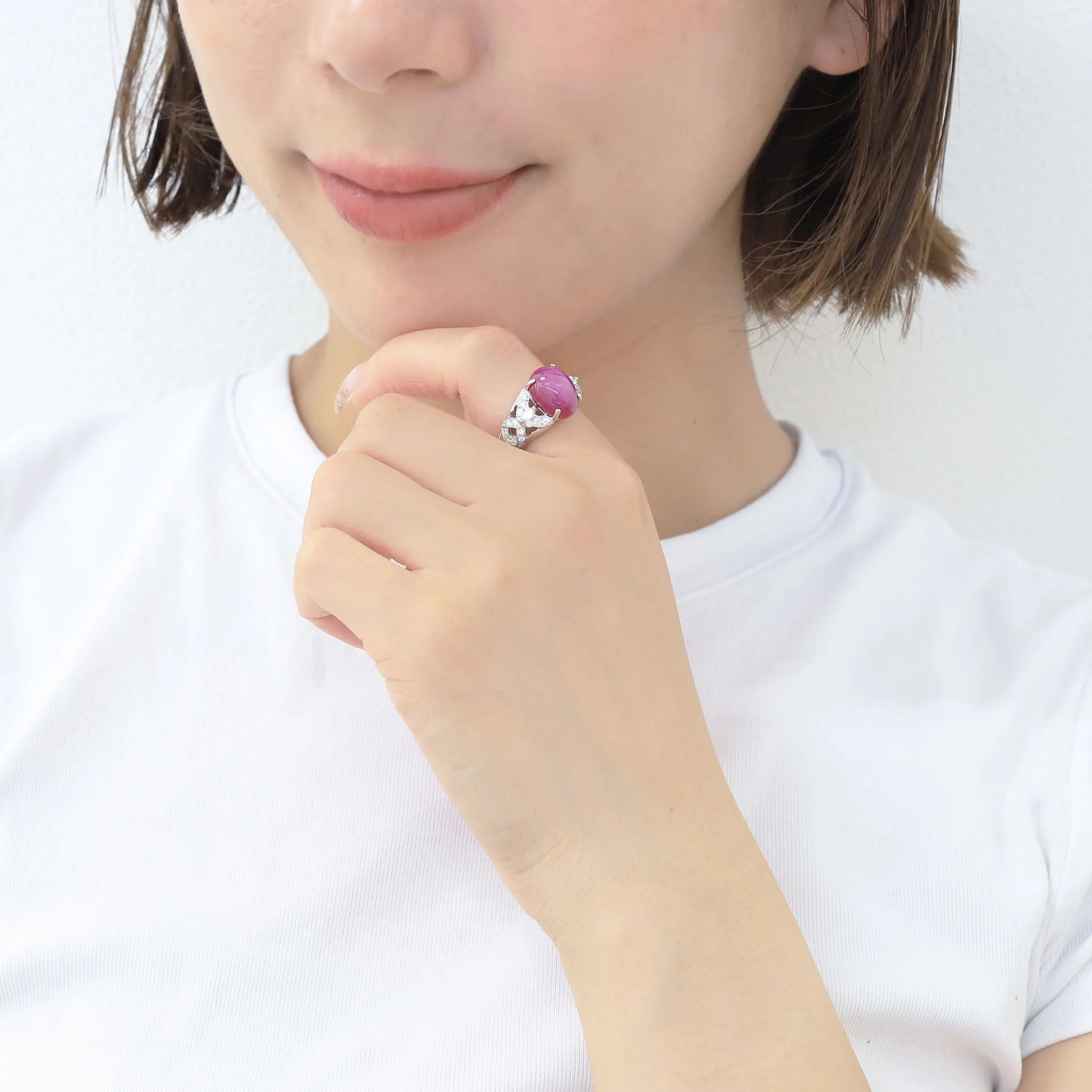 スタールビー/ダイヤモンド プラチナリング(クレサンベール/35周年/7月誕生石)《BRGH6930》