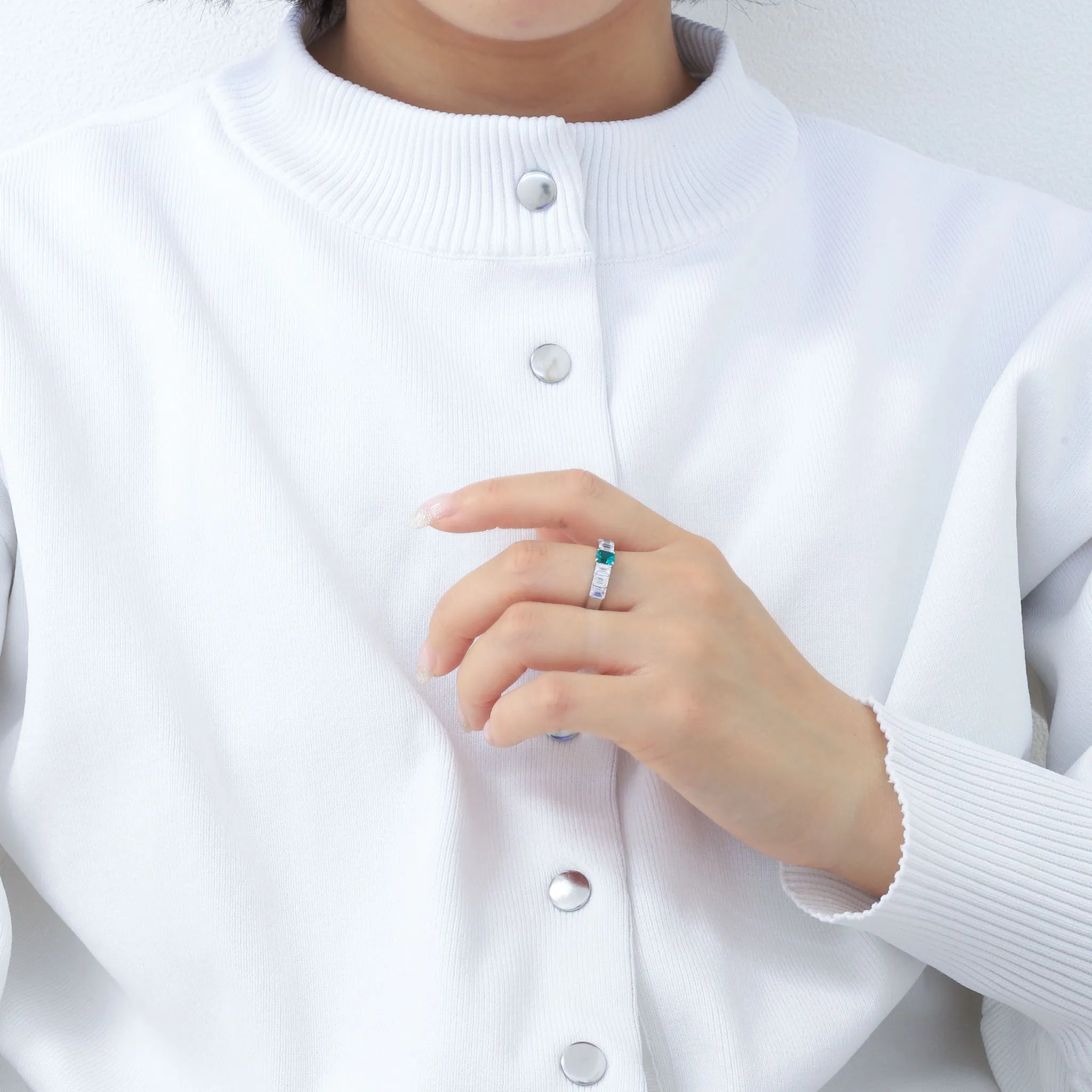 エメラルド/ダイヤモンド プラチナリング(クレサンベール/LGD/50周年記念商品/5月誕生石)《CRGE0015》