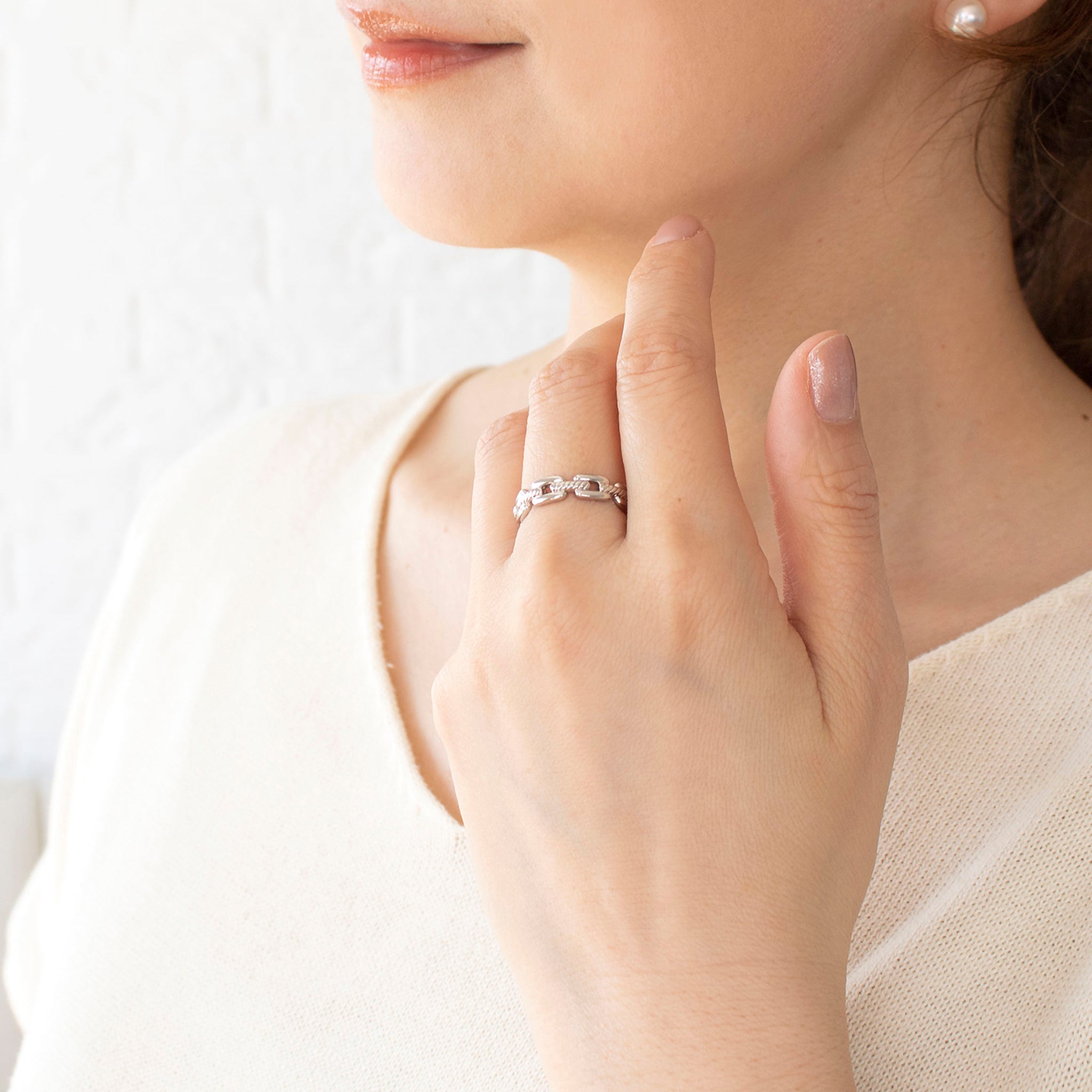 プラチナリング(チェーンモチーフ)《FI00108》