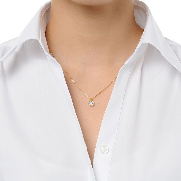 ダイヤモンド K18ネックレス(1.0カラット/大特価/一粒/4月誕生石/グレーディングレポート付き)《JPDD1263》