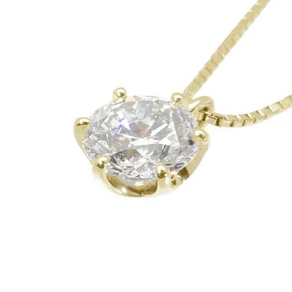 【1点限定】ダイヤモンド K18ネックレス(1.007カラット/6本爪/F/SI2/3EX/中央宝石研究所鑑定書付き)≪GPDD0008≫