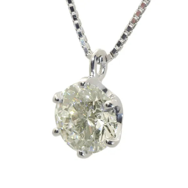 【1点限定】ダイヤモンド プラチナネックレス(1.128カラット/6本爪/M/I1/VG/中央宝石研究所鑑定書付き)≪GPDD0013≫