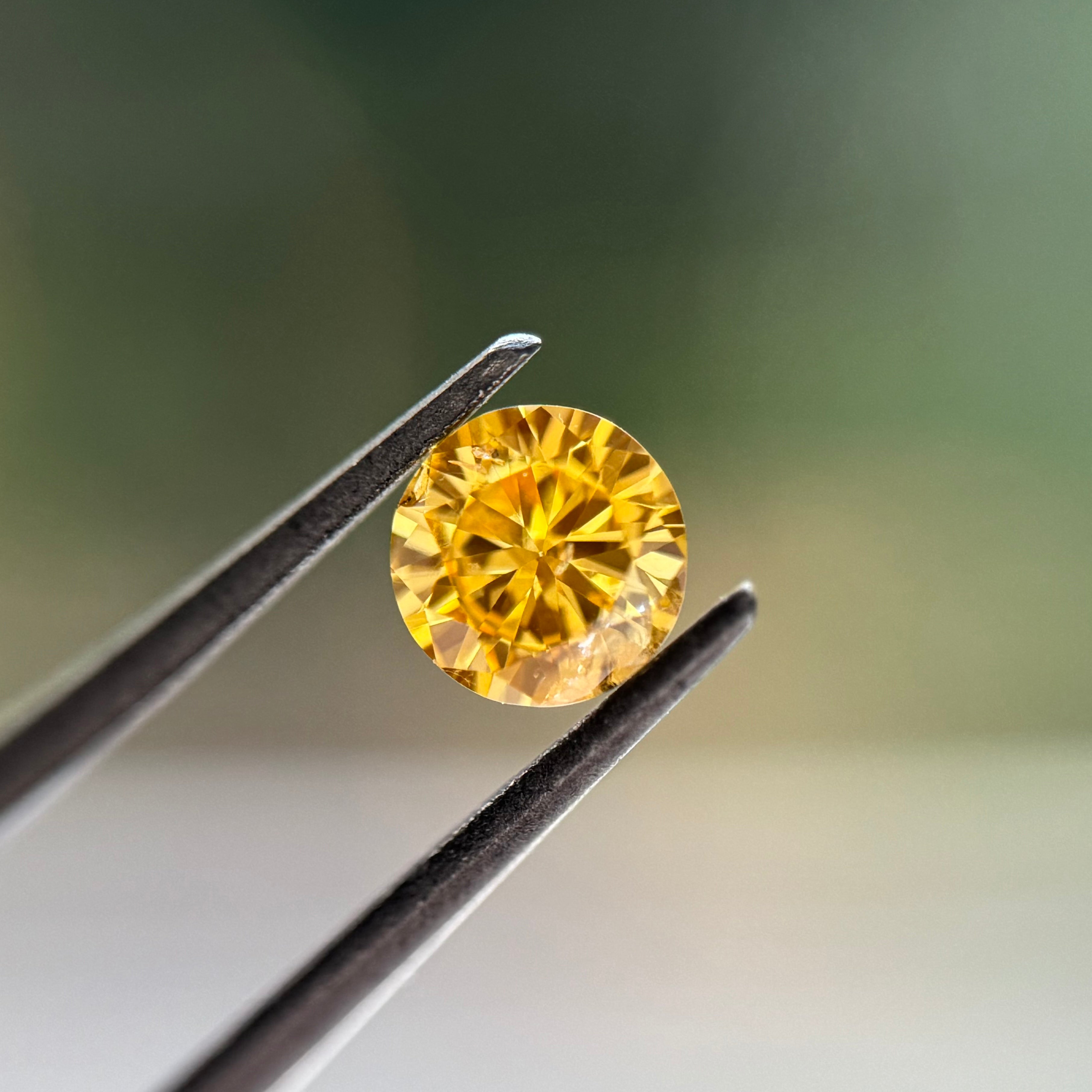 【1点限定】ダイヤモンド ルース(0.173ct/Fancy Intense Orange Yellow/グレーディングレポート付き)《JOOD2024》
