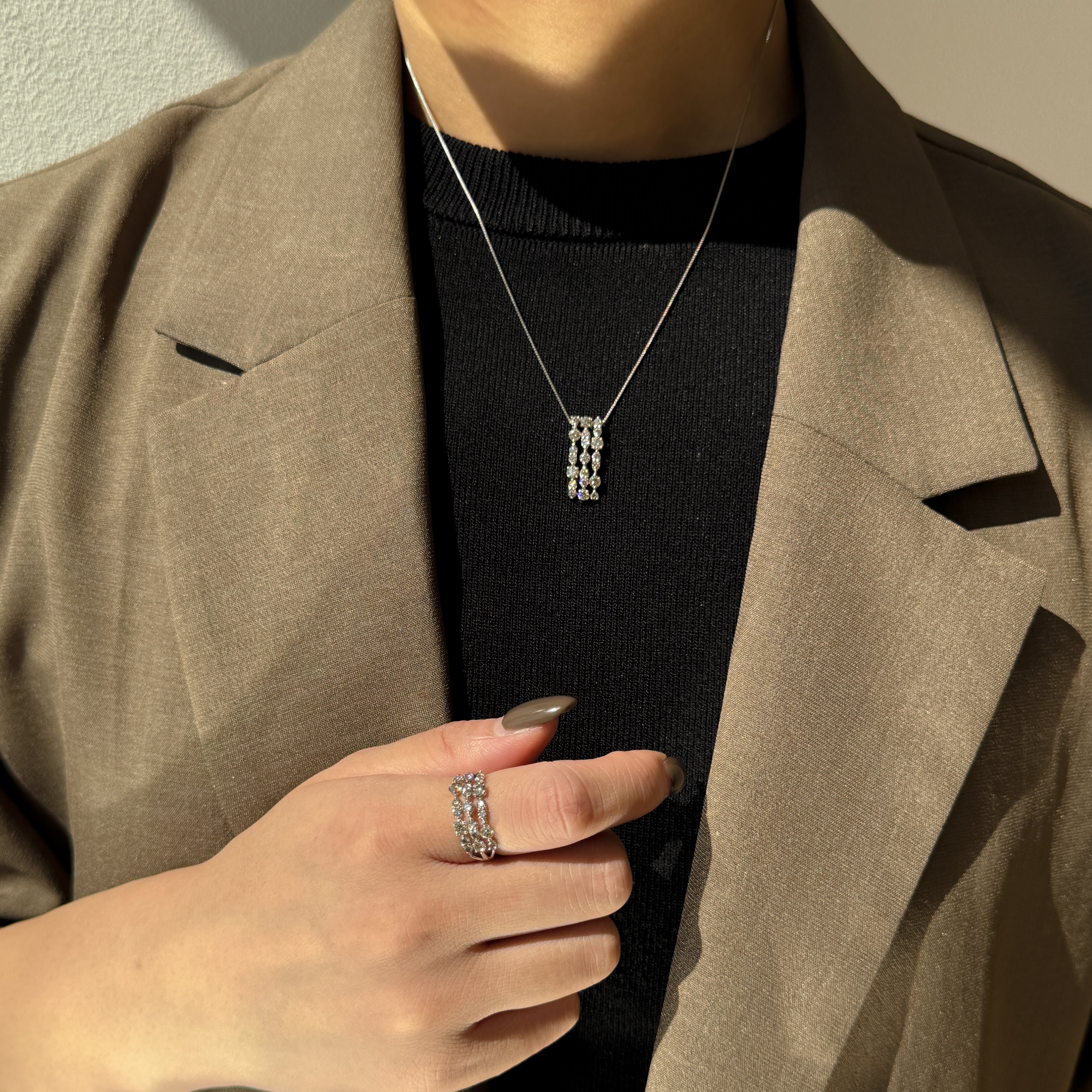 ダイヤモンド プラチナリング(計1.0カラット/ブラウン系/シェルフ/1st記念商品)《JRGD1935》