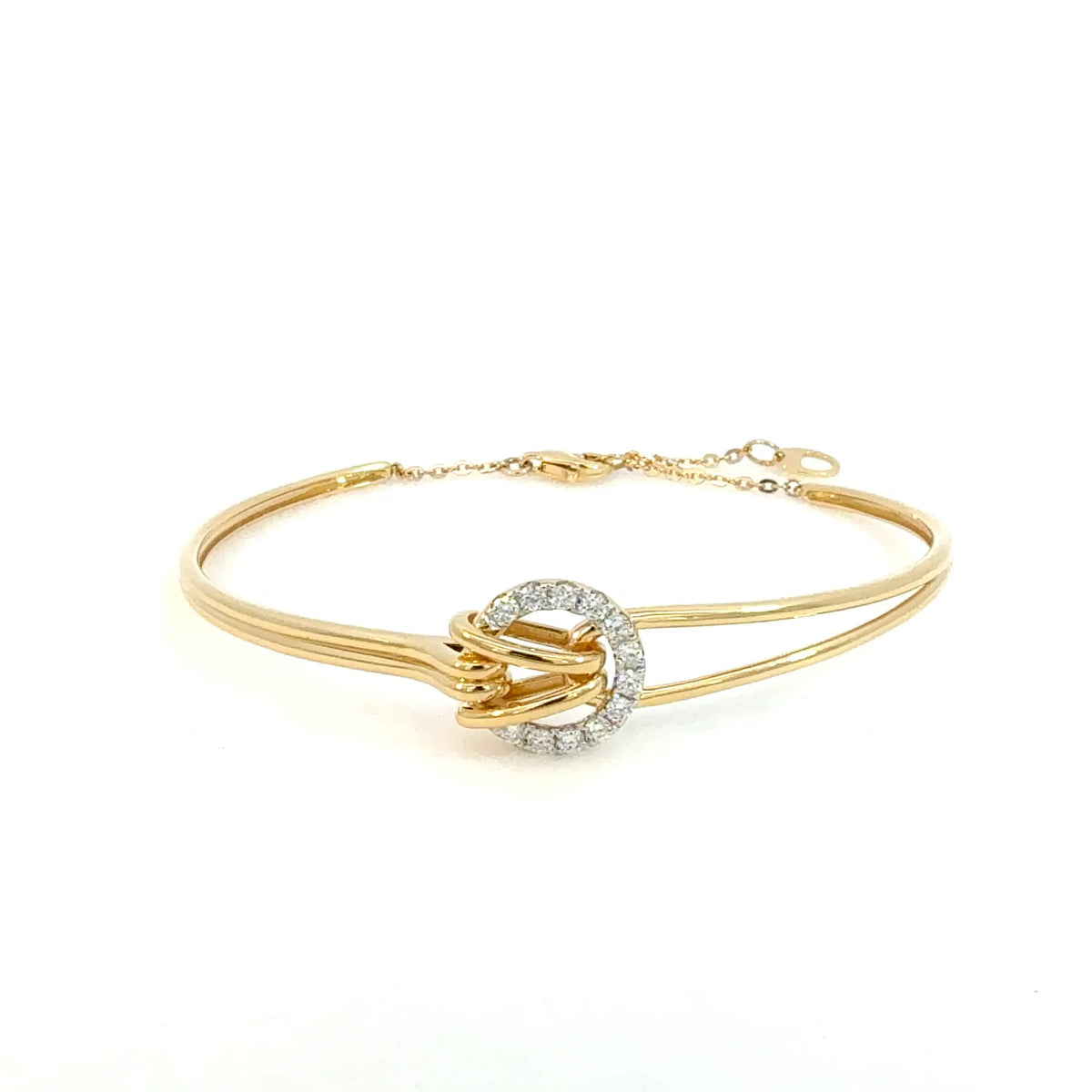 【限定1点】ダイヤモンド K18バングル(計0.24ct/4月誕生石)《JBCD2102》