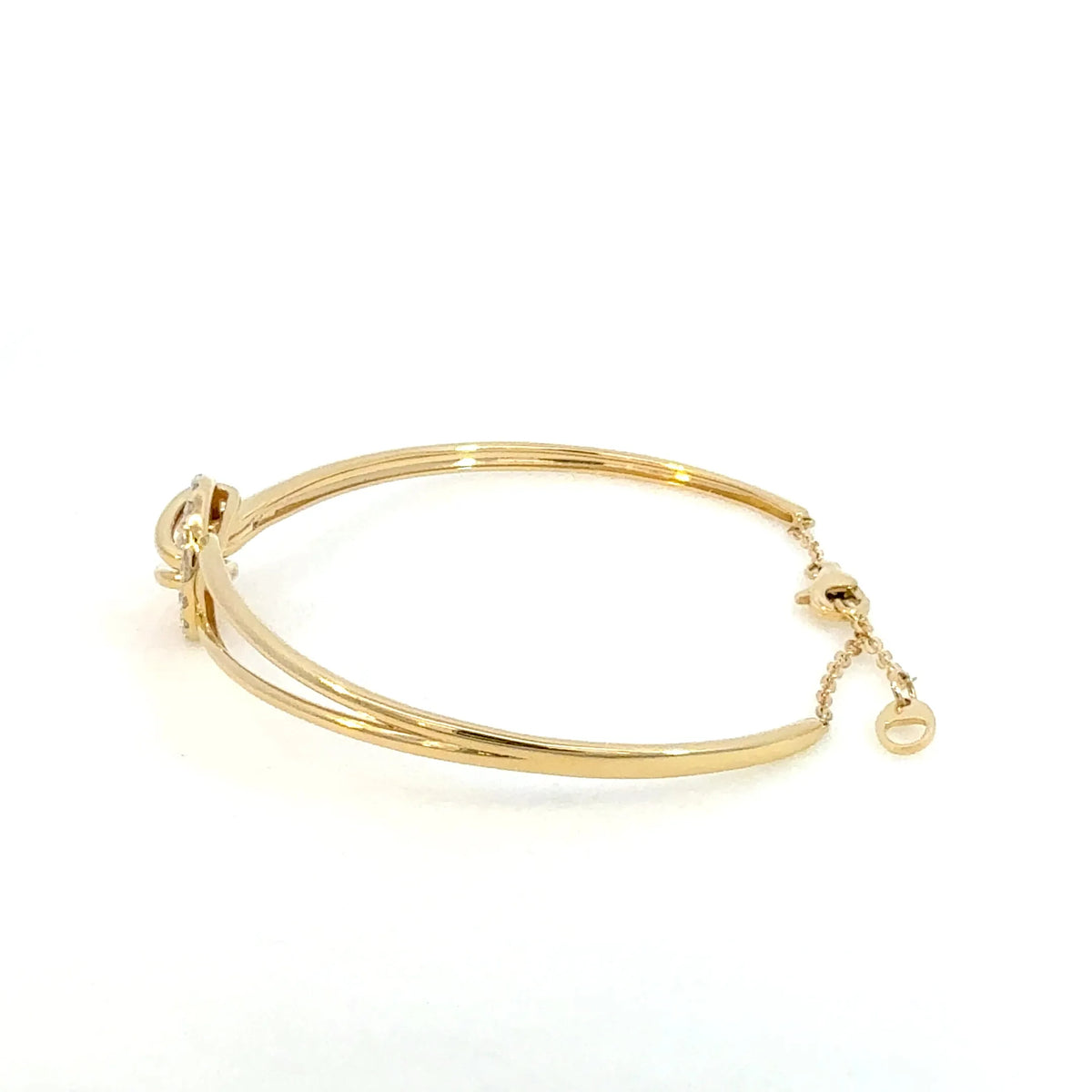 【限定1点】ダイヤモンド K18バングル(計0.24ct/4月誕生石)《JBCD2102》