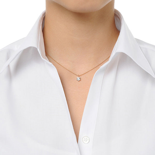 ダイヤモンド K18ネックレス(0.5カラット/HカラーUP/I1/GoodUP/一粒/4月誕生石/グレーディングレポート付き)《JPDD1231》