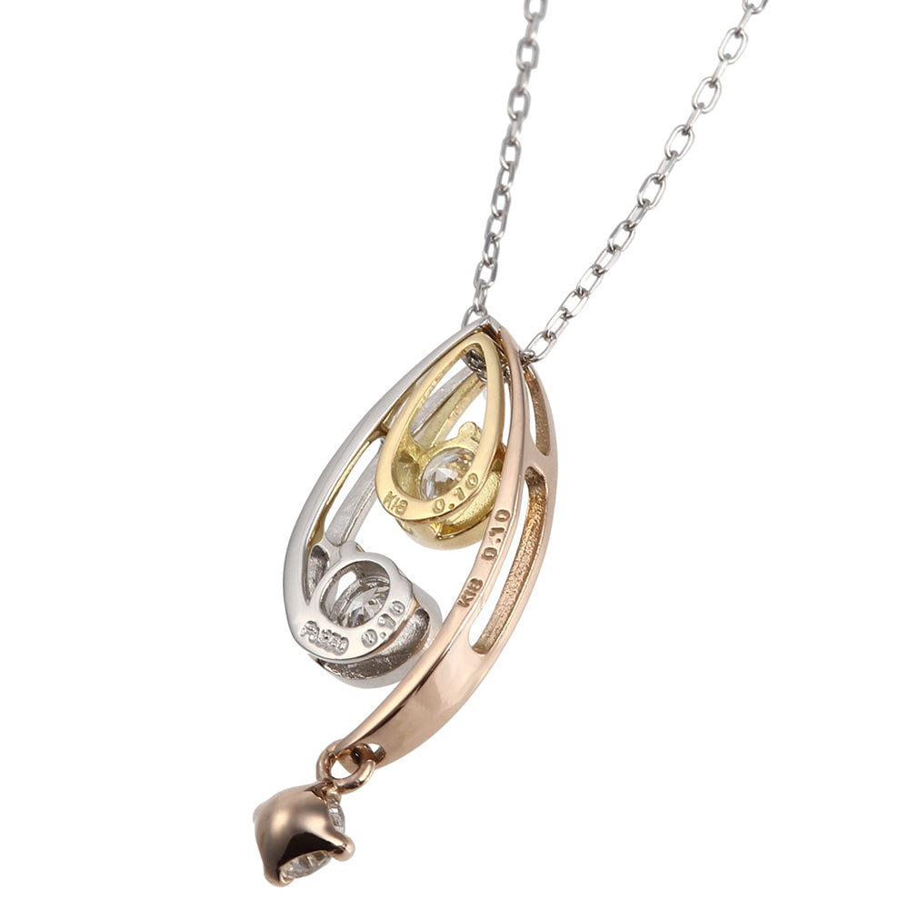 ダイヤモンド プラチナ /K18ネックレス(計0.3カラット/4月誕生石)《JPDD1368》