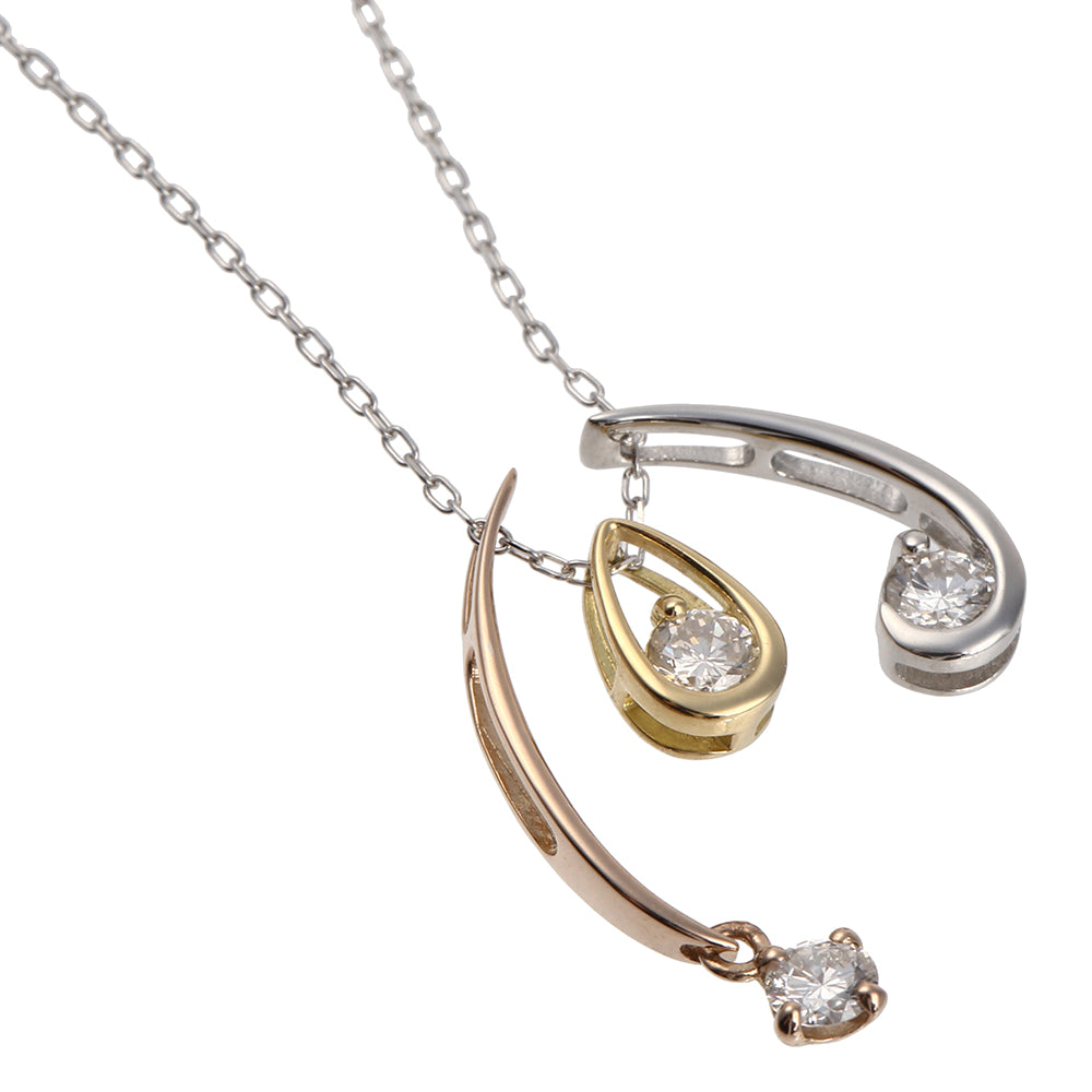 ダイヤモンド プラチナ /K18ネックレス(計0.3カラット/4月誕生石)《JPDD1368》