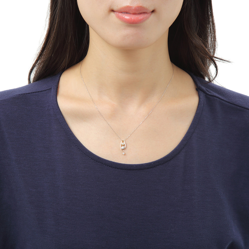 ダイヤモンド プラチナ /K18ネックレス(計0.3カラット/4月誕生石)《JPDD1368》