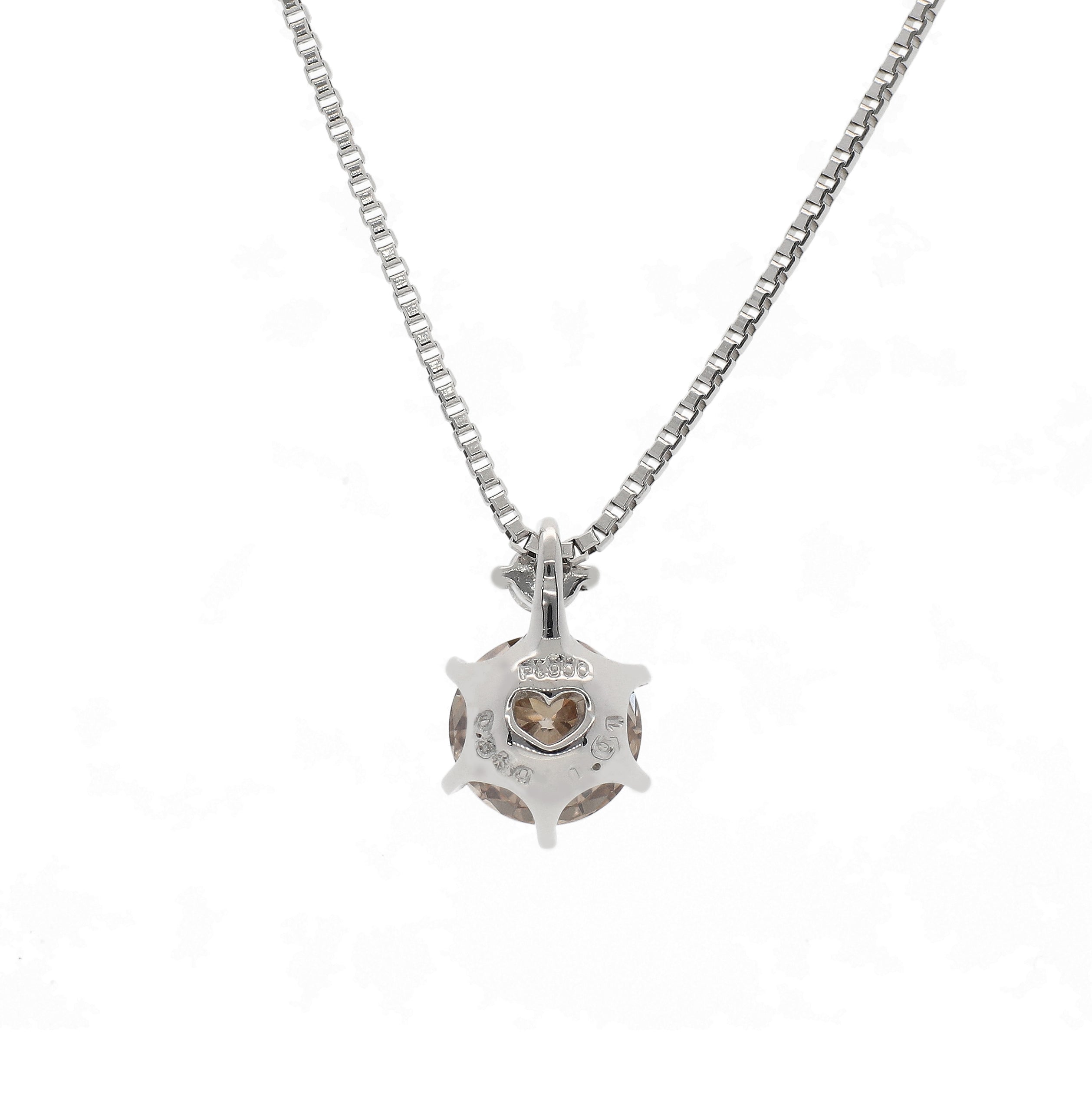 ブラウンダイヤモンド/ダイヤモンド PTネックレス(0.3カラット/4月誕生石/グレーディングレポート付き)《JPDD1527》