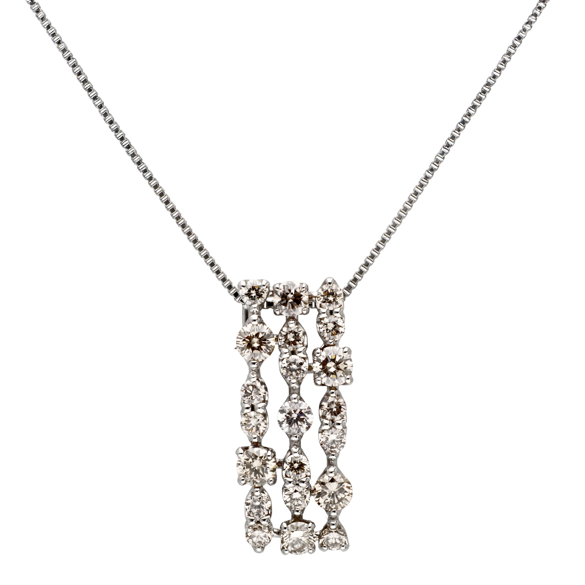 ダイヤモンド プラチナネックレス(計1.0カラット/ブラウン系/シェルフ/1st記念商品)《JPDD1935》