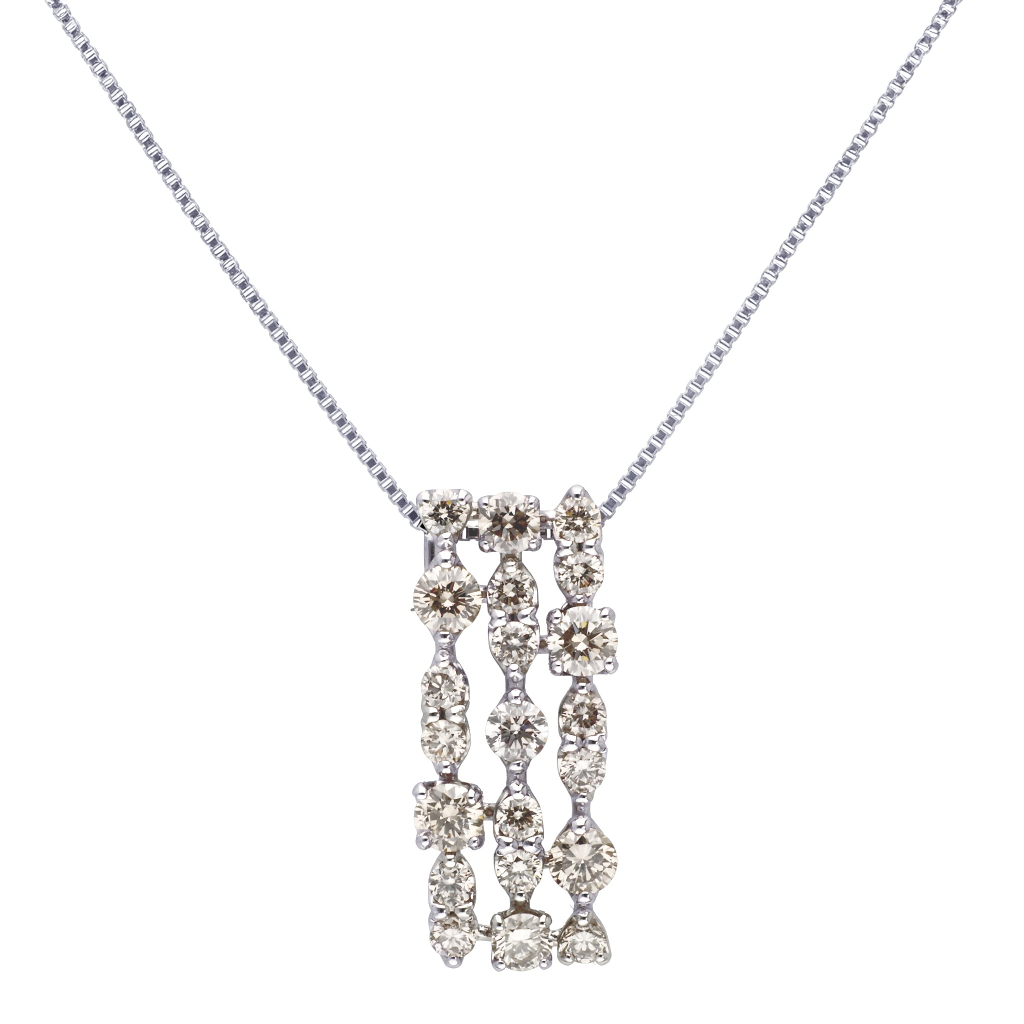 ダイヤモンド プラチナネックレス(計1.0カラット/ブラウン系/シェルフ/1st記念商品)《JPDD1935》