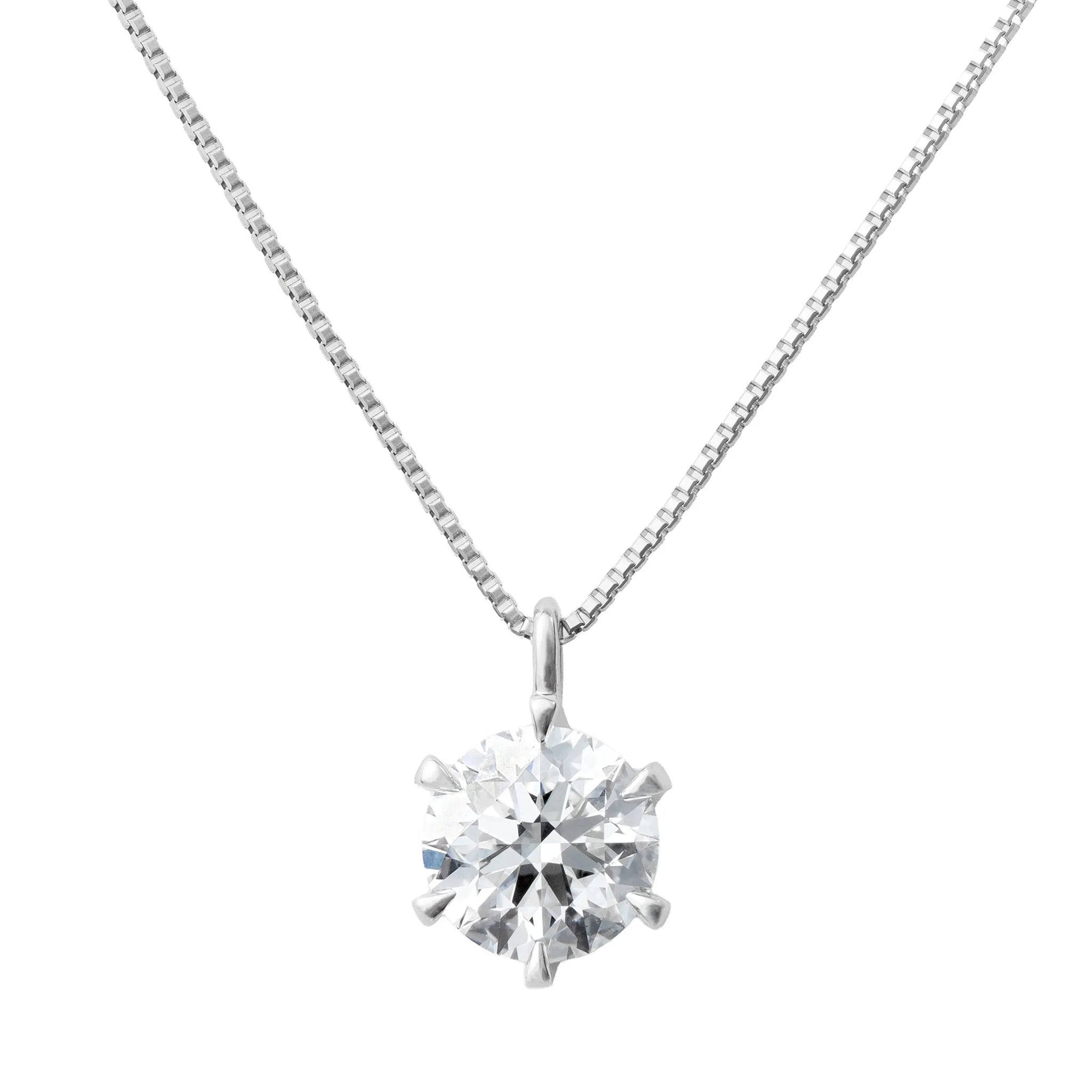 ダイヤモンド プラチナネックレス(0.8カラット/Dカラー/SI2UP/EX/一粒/4月誕生石/GIA鑑定書付き)《JPDD1988》