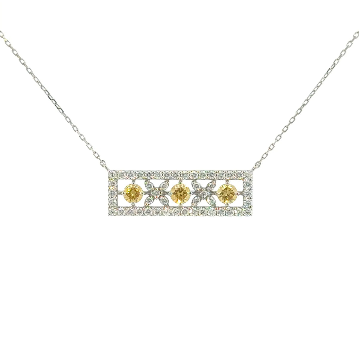 【限定1点】オレンジダイヤモンド/ダイヤモンド プラチナネックレス(FVYO/計0.4ct/グレーディングレポート付/4月誕生石)《JPDD2105》