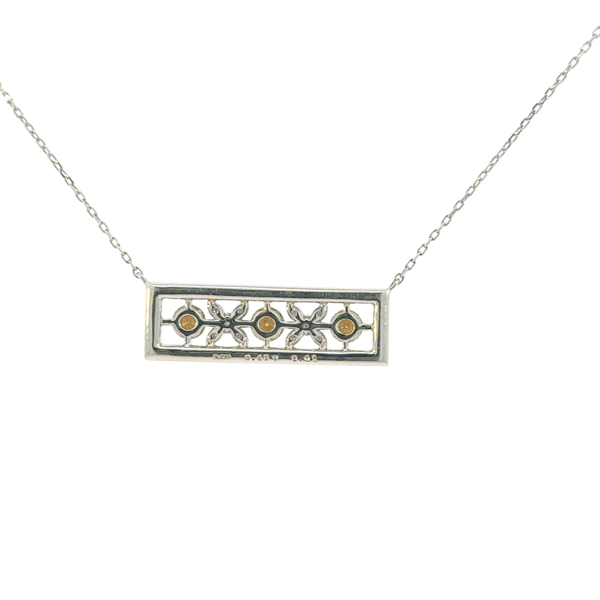 【限定1点】オレンジダイヤモンド/ダイヤモンド プラチナネックレス(FVYO/計0.4ct/グレーディングレポート付/4月誕生石)《JPDD2105》